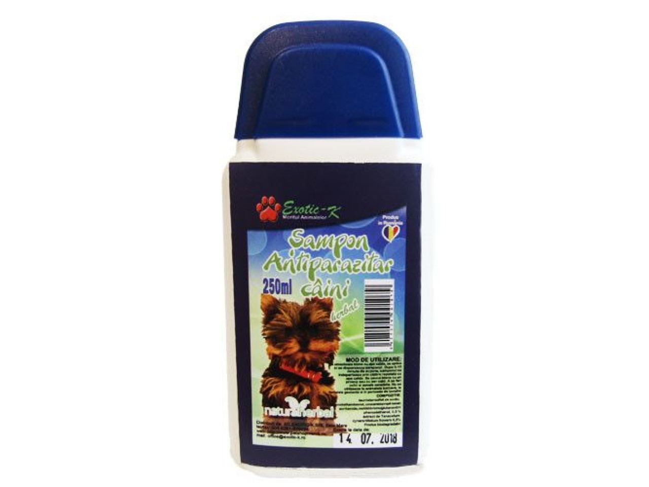 Exotic-K Sampon Antiparazitar Herbal Exo, Caini, 250 ml