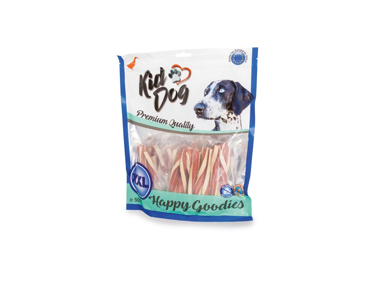 KidDog Recompense Pentru Caini, Sandwich De Rata Si Cod, Rasucit 500 g, A04608
