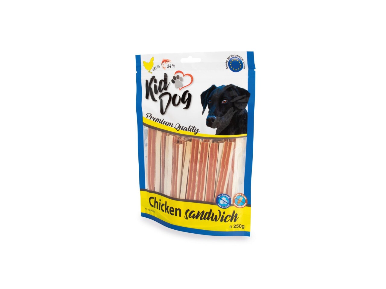 KidDog Recompense Pentru Caini, Sandwich De Pui Si Cod, 250 g, A04507