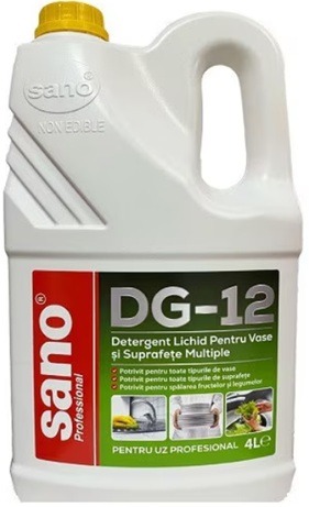 Detergent Lichid Pentru Vase si Suprafete Multiple, Sano Professional DG-12,4 L