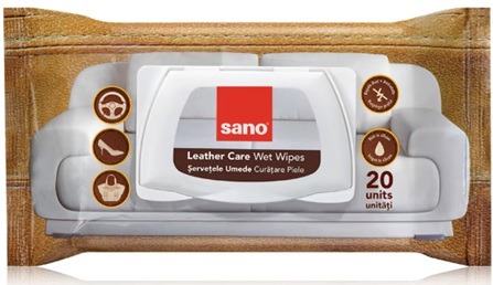 Servetele umede pentru curatat pielea Sano Leather Care, 20buc