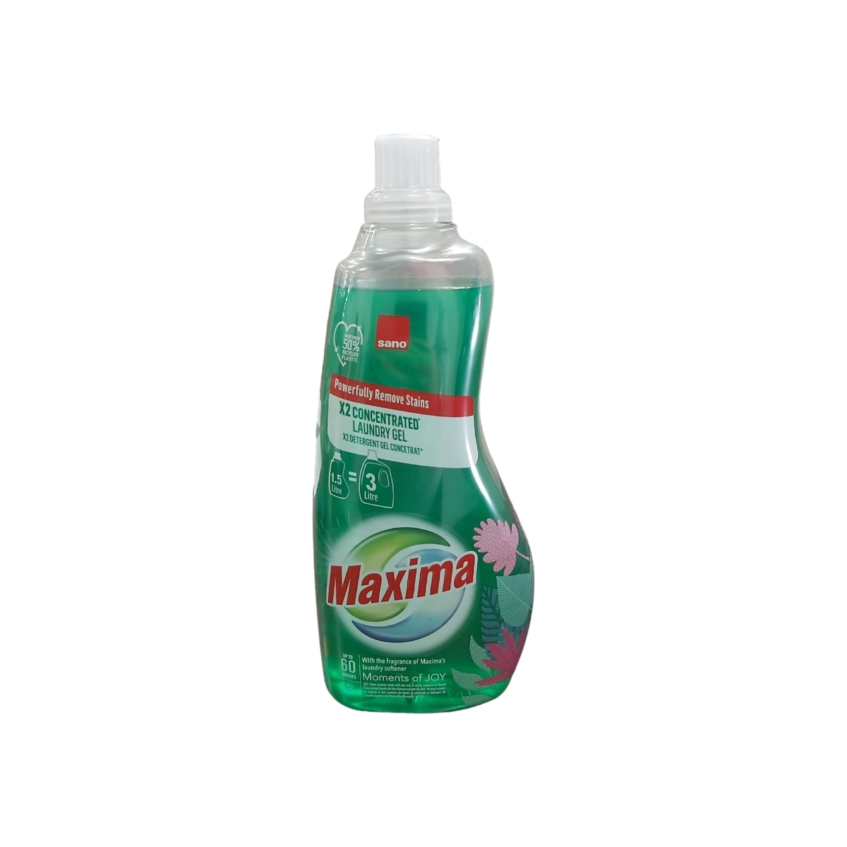 SANO MAXIMA DETERGENT LICHID 1.5L 2X CONCENTRAT JOY 60 SPALARI