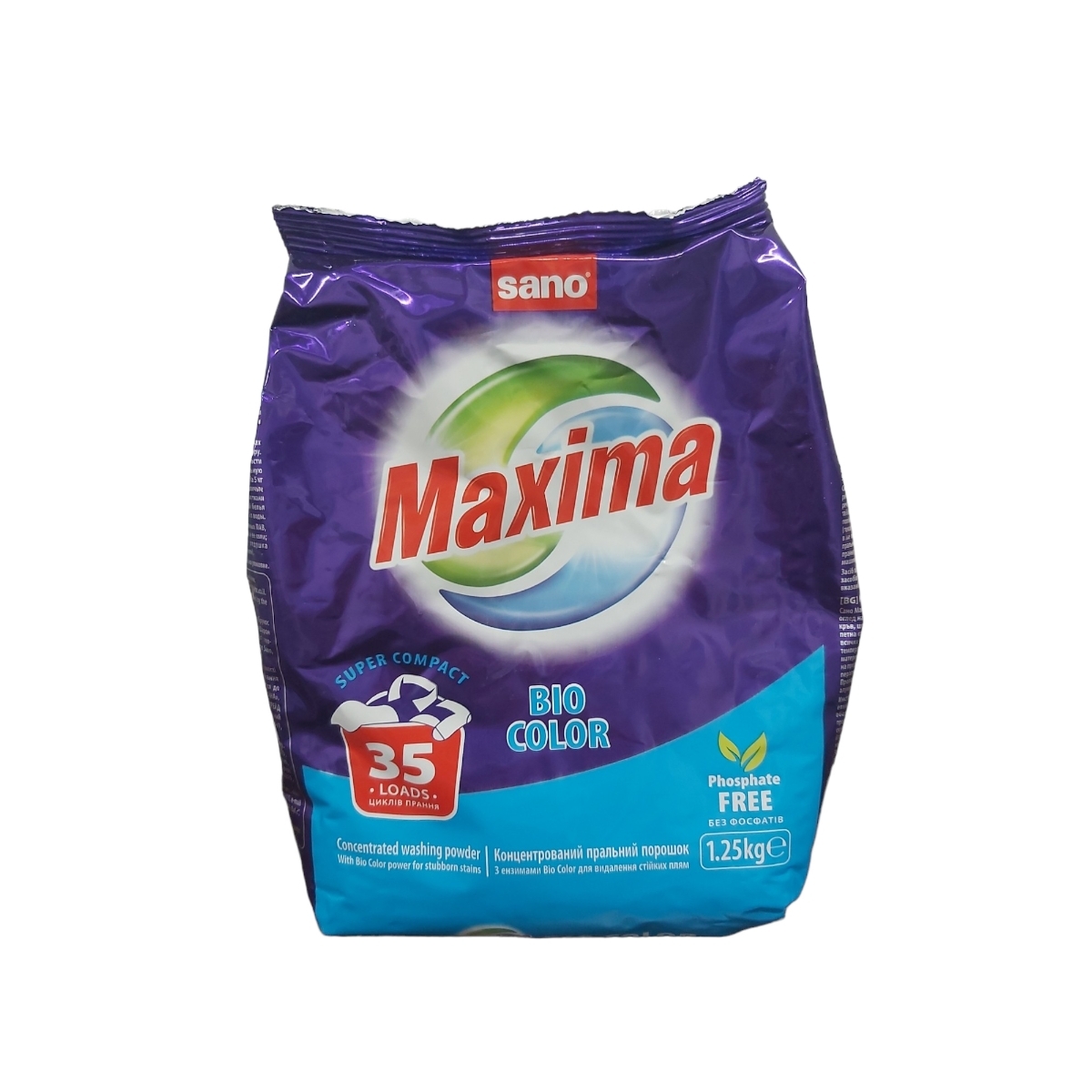 SANO MAXIMA DETERGENT PUDRA AUTOMAT 1.25KG BIO COLOR 30 SPALARI