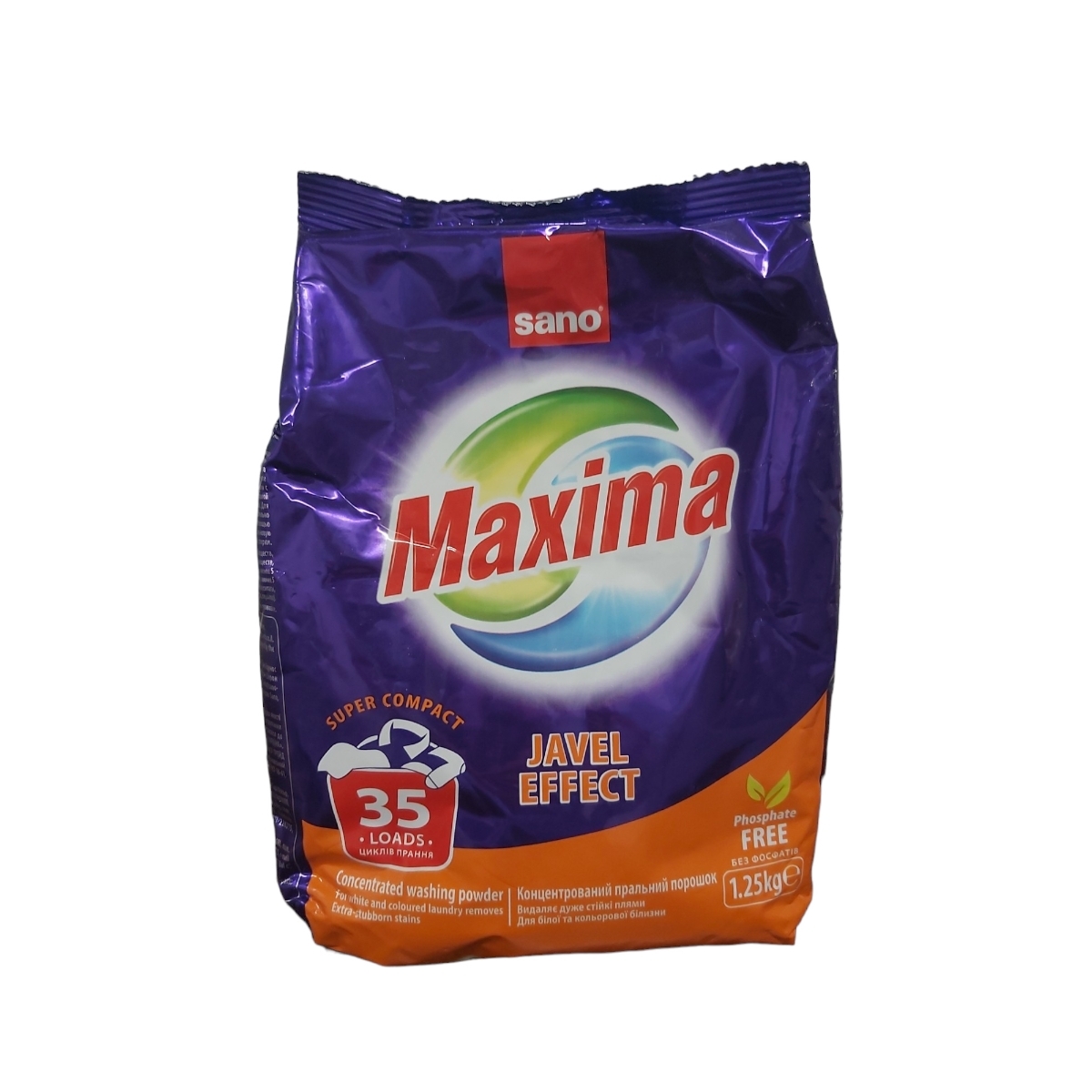 SANO MAXIMA DETERGENT PUDRA AUTOMAT 1.25KG JAVEL EFFECT 35 SPALARI