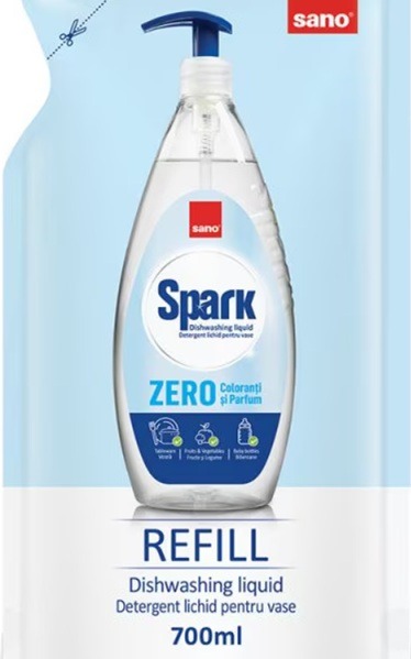 Detergent Vase Sano Spark Zero Rezerva 700 ml