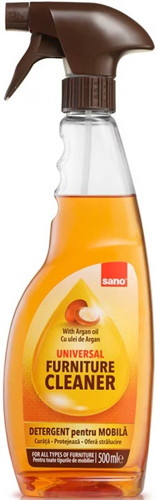 Detergent pentru mobila cu pulverizator Sano, ulei de argan, 500 ml