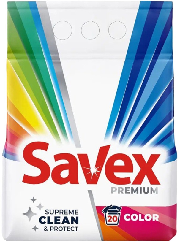 Savex Detergent pudra pentru haine/rufe, 2in1 Color, 20 spalari, 2kg