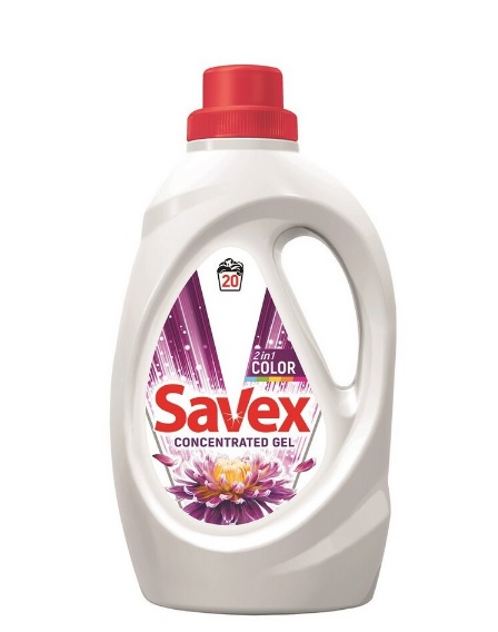 Savex detergent lichid pentru haine/rufe, 2in1 color 20 spalari, 1.1L