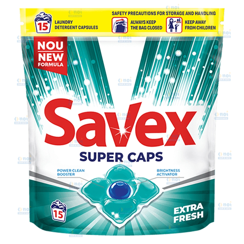 SAVEX SUPER CAPS DETERGENT CAPSULE 15BUC EXTRA FRESH