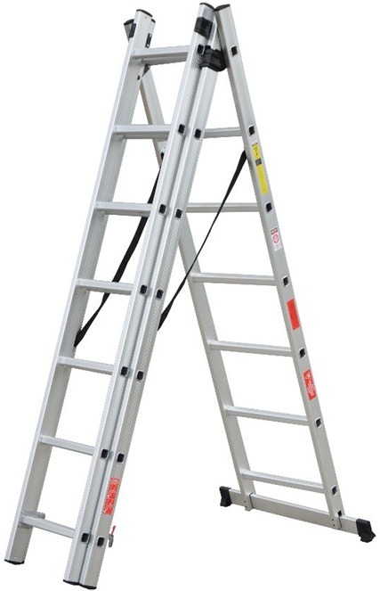 Scara combinata din aluminiu 3X7 trepte MESTERINO TOOLS MTJL207-3X7, 4.25 metri, greutate maxima 150 kg