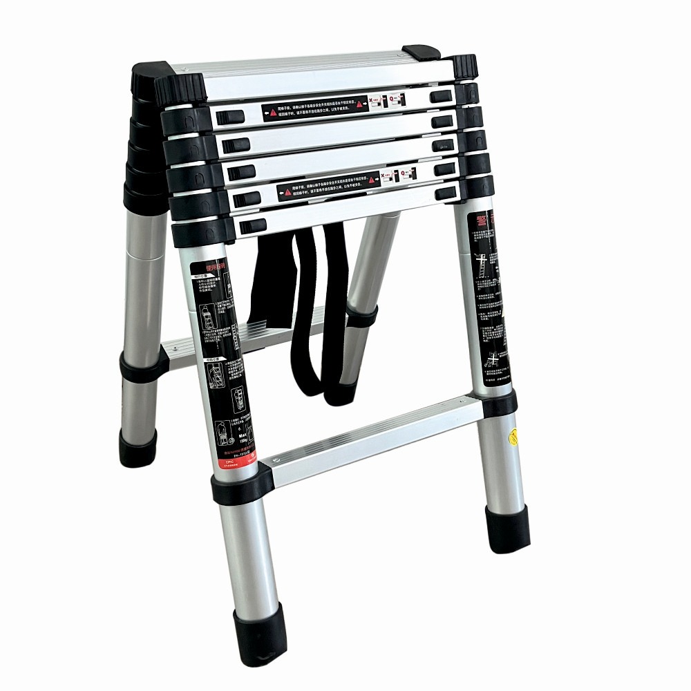 Scara telescopica din aluminiu dubla MESTERINO TOOLS JL-101-2X2.0, 2+2 metri, 2x7 trepte, greutate maxima 150 kg