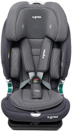 Scaun auto I-size U-Grow Goldfix Plus, isofix, 76-150 cm (9-36 kg), boxa bluetooth, gri