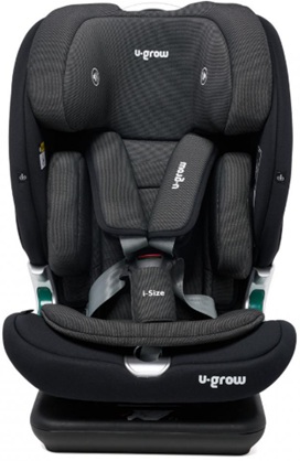 Scaun auto I-size U-Grow Goldfix Plus, isofix, 76-150 cm (9-36 kg), boxa bluetooth, negru