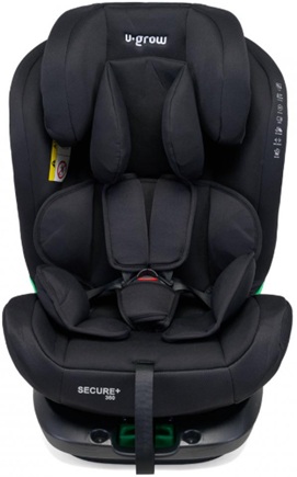 Scaun auto U-Grow Secure+ 40-150 cm, 360 grade, 4 pozitii de ajustare pe spate, 10 pozitii de ajustare a tetierei pe inaltime, negru, U-Grow