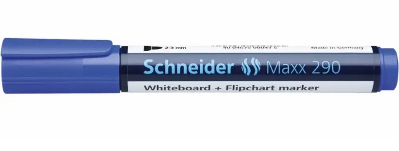 Marker SCHNEIDER Maxx 290, pentru tabla de scris+flipchart, varf rotund 2-3mm - albastru