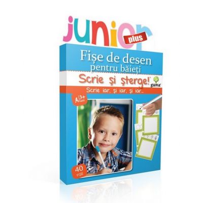 Scrie si sterge! Junior Plus. Fise de desen pentru baieti