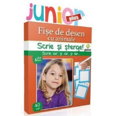 Scrie si sterge! Junior Plus. Fise de desen cu animale