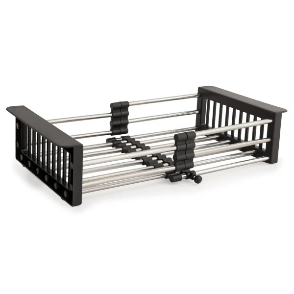 Scurgator extensibil 41x27 cm, negru pentru chiuveta, FLEKO