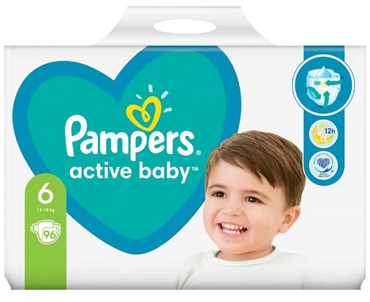 Scutece marimea 6 13-18 kg, 96 buc, Pampers - Active Baby