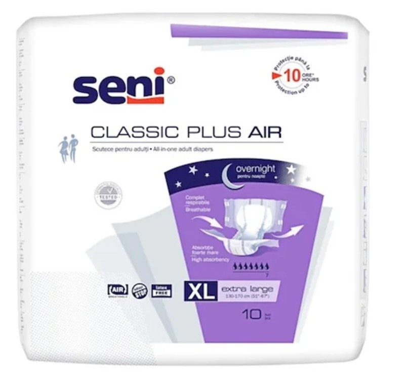 SENI CLASSIC PLUS AIR SCUTECE ADULTI EXTRA LARGE 10BUC