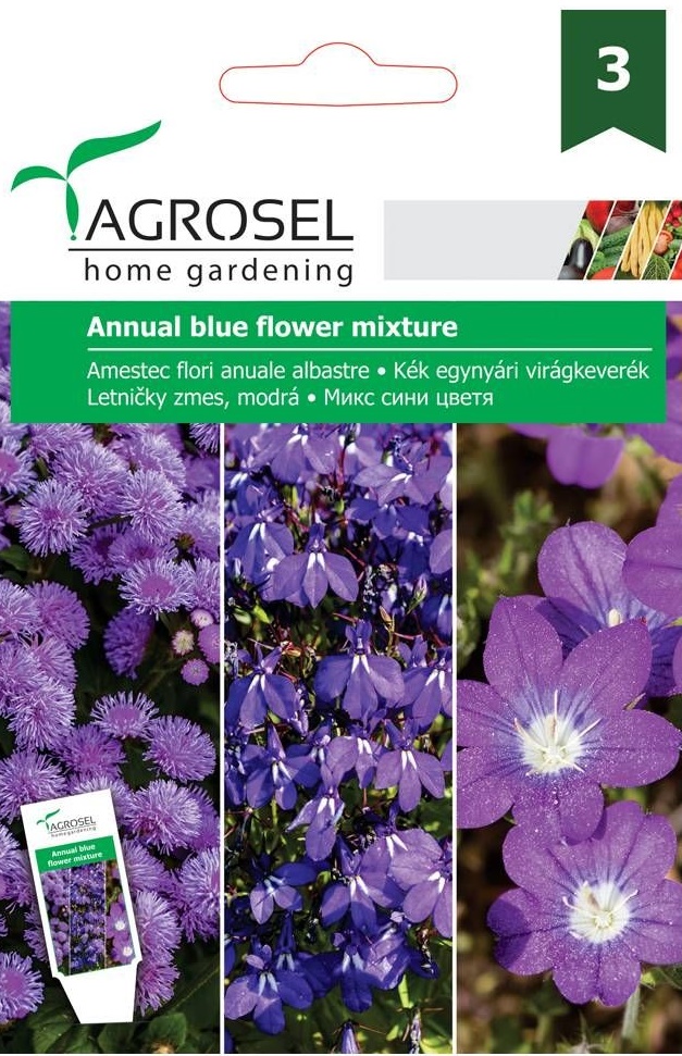 Seminte Amestec flori anuale albastre, 2.5 g, Agrosel