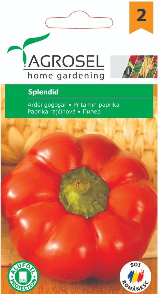 Seminte Ardei gogosar Splendid, 0.5 g, Agrosel