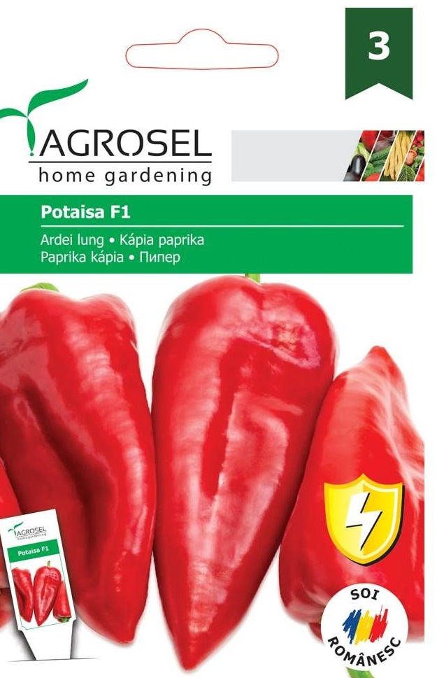 Seminte Ardei lung Potaisa F1, 20 seminte, Agrosel