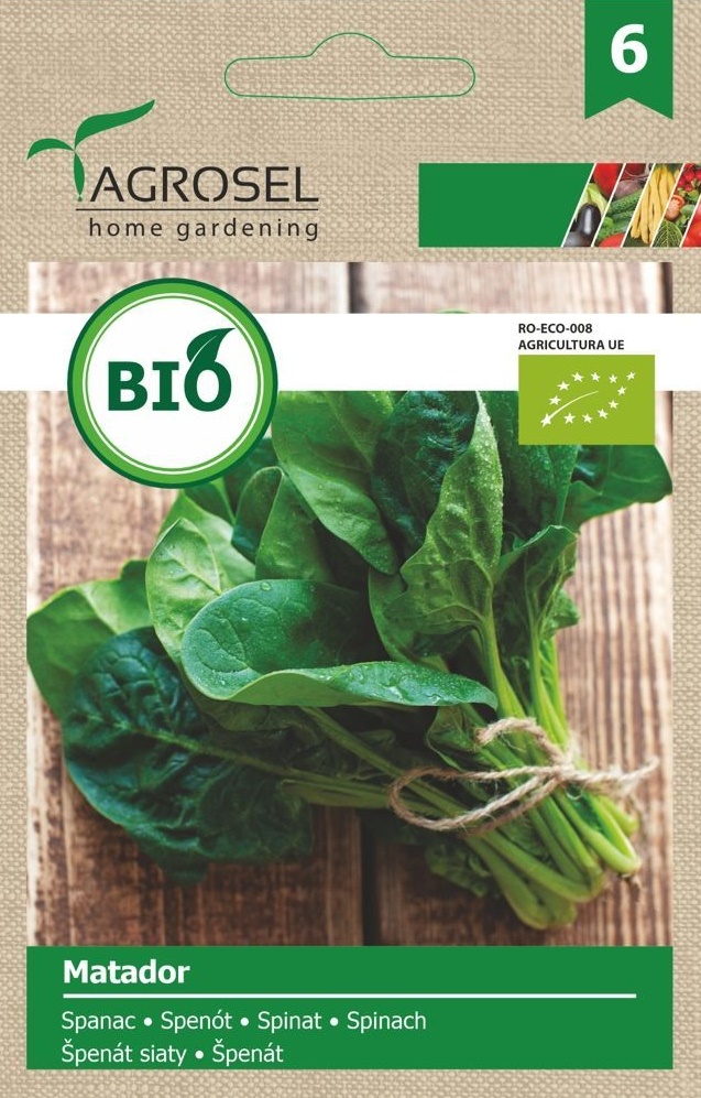 Seminte BIO Spanac Matador, 4 g, Agrosel