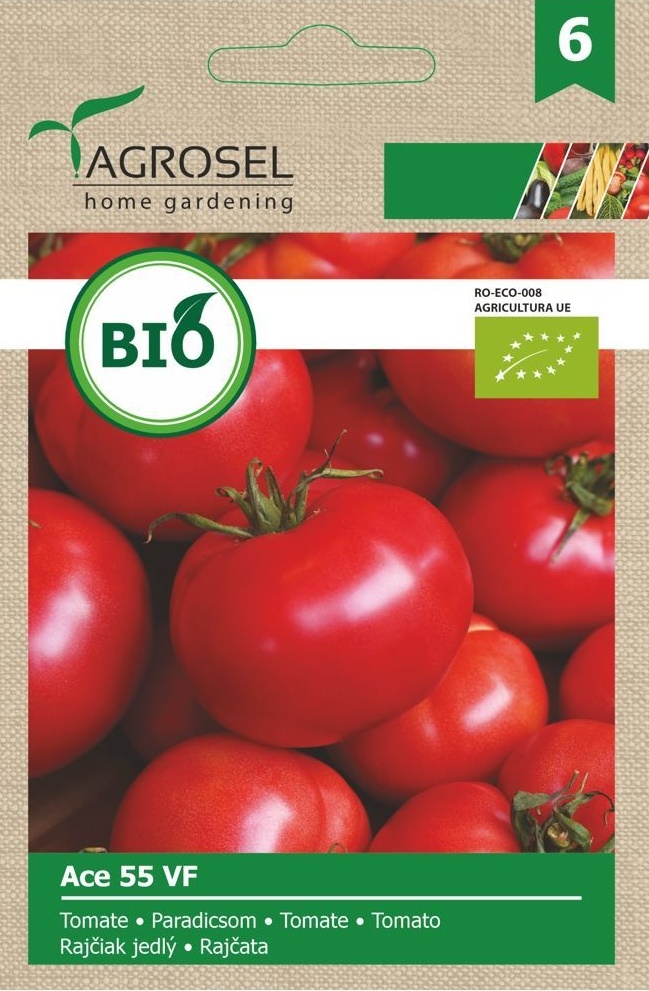 Seminte BIO Tomate Ace 55 VF, 0.5 g, Agrosel