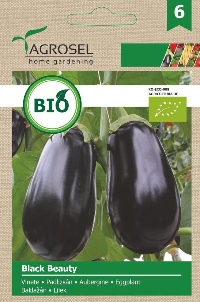 Seminte BIO Vinete Black Beauty, 0.8 g, Agrosel