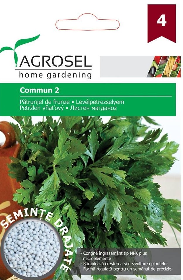 Seminte Patrunjel de frunza Commun 2 drajat, 370 seminte, Agrosel