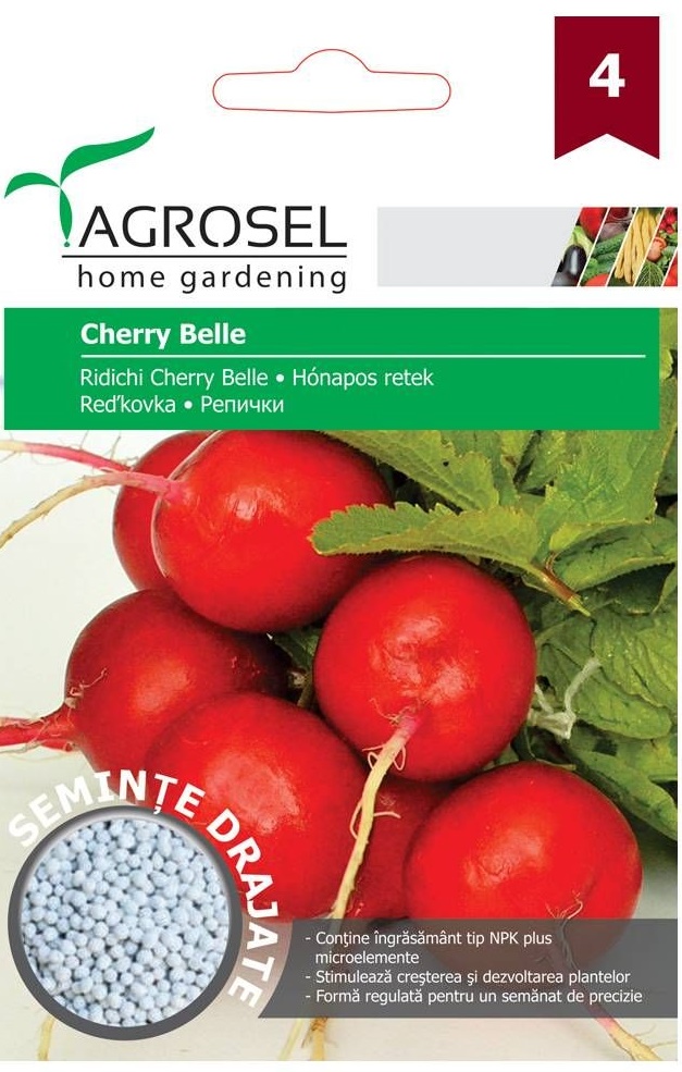 Seminte Ridichi Cherry Belle, drajat, 230 seminte, Agrosel