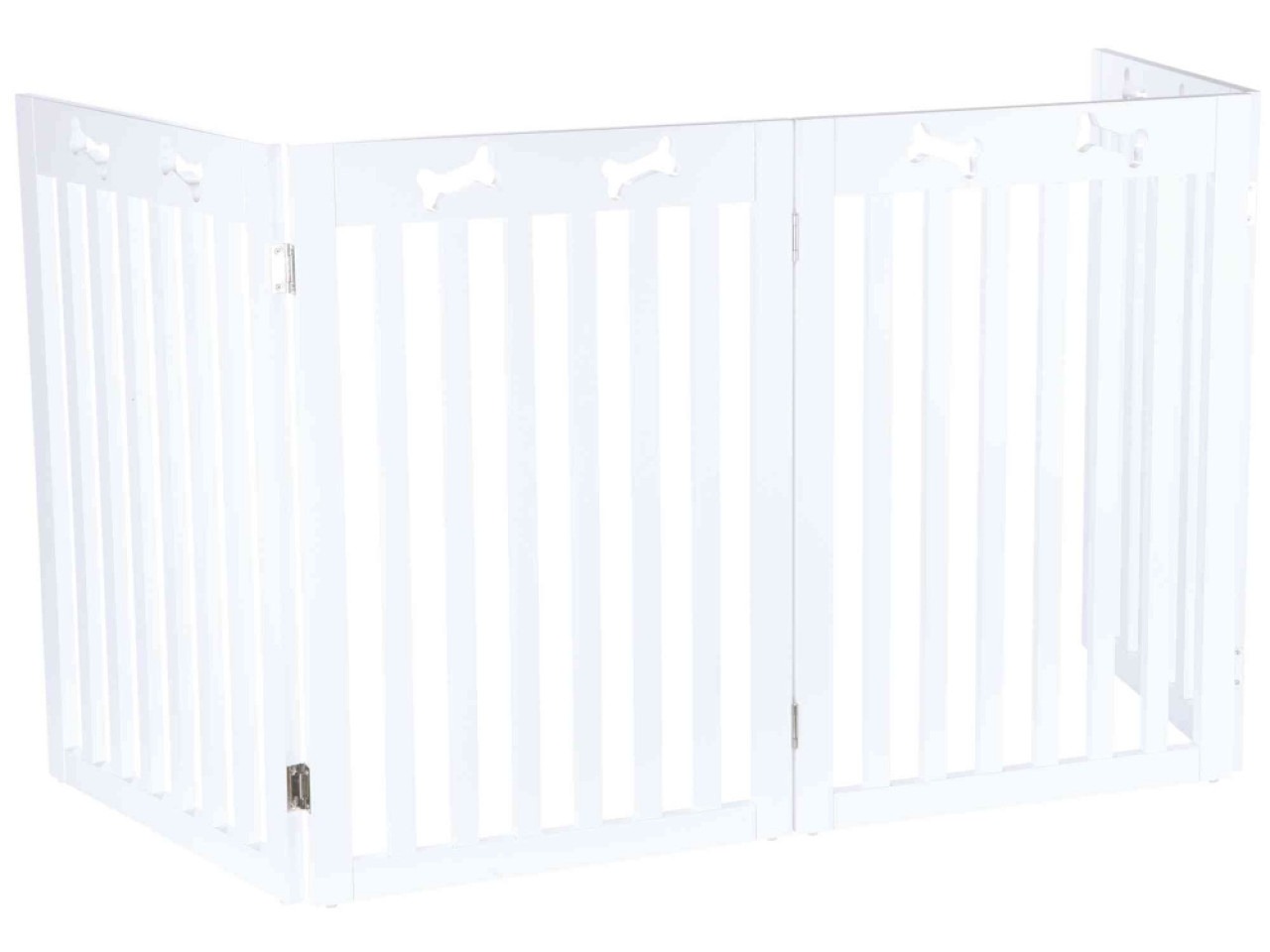 Trixie Bariera Pentru Caini, 4 Elemente, MDF, 60-160x75 cm, Alb, 39457
