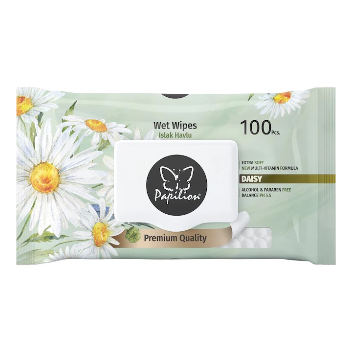 PAPILION SERVETELE UMEDE CHAMOMILE DAISY 100BUC