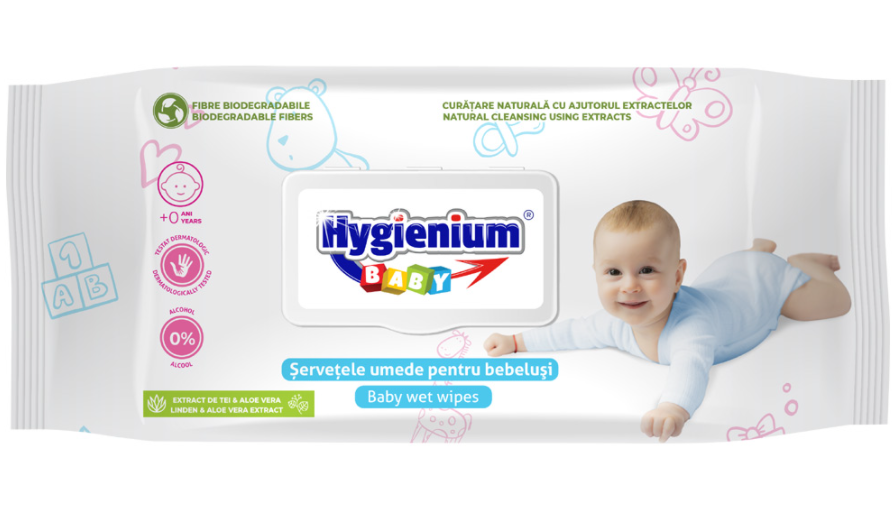 Servetele umede Pure Baby 80 buc tei & aloe vera cu capac Hygienium