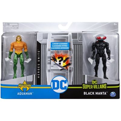 Set 2 fgurine flexibile Aquaman si Black Manta cu 6 accesorii, Spin Master