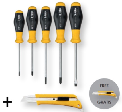 Felo 19790095258 set 5 surubelnite + cutter