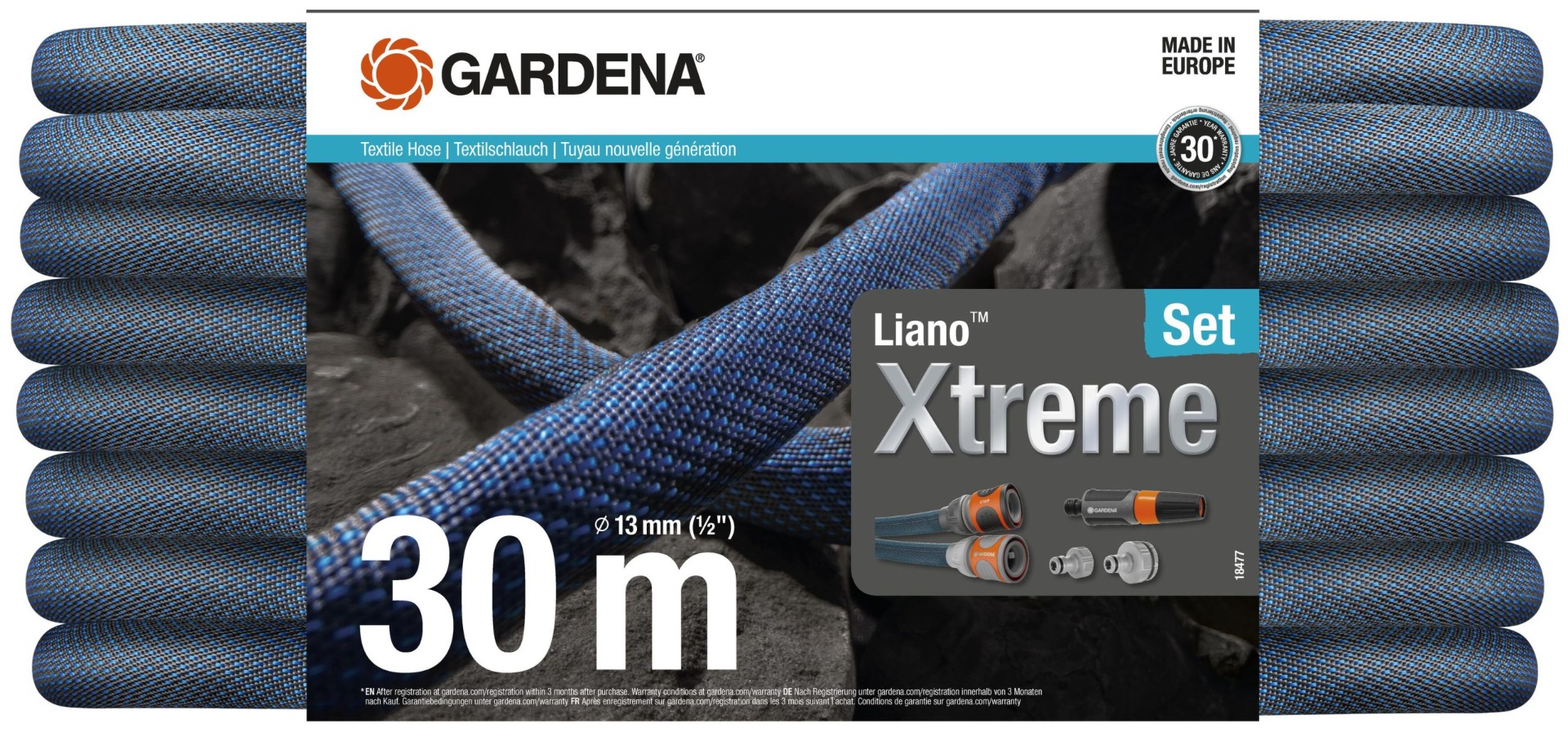 Set furtun textil Liano Xtreme 30 m 1/2 in