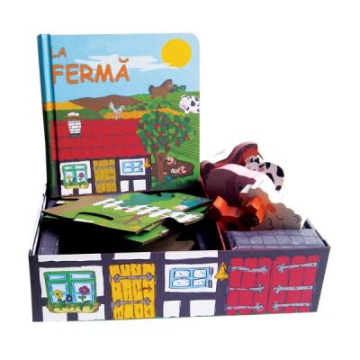 La ferma. Set carte, puzzle, jucarii, figurine lemn