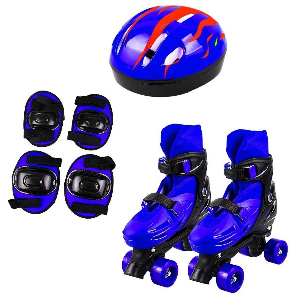 Set patine cu rotile+casca+cotiere+genunchiere, L (39-43)