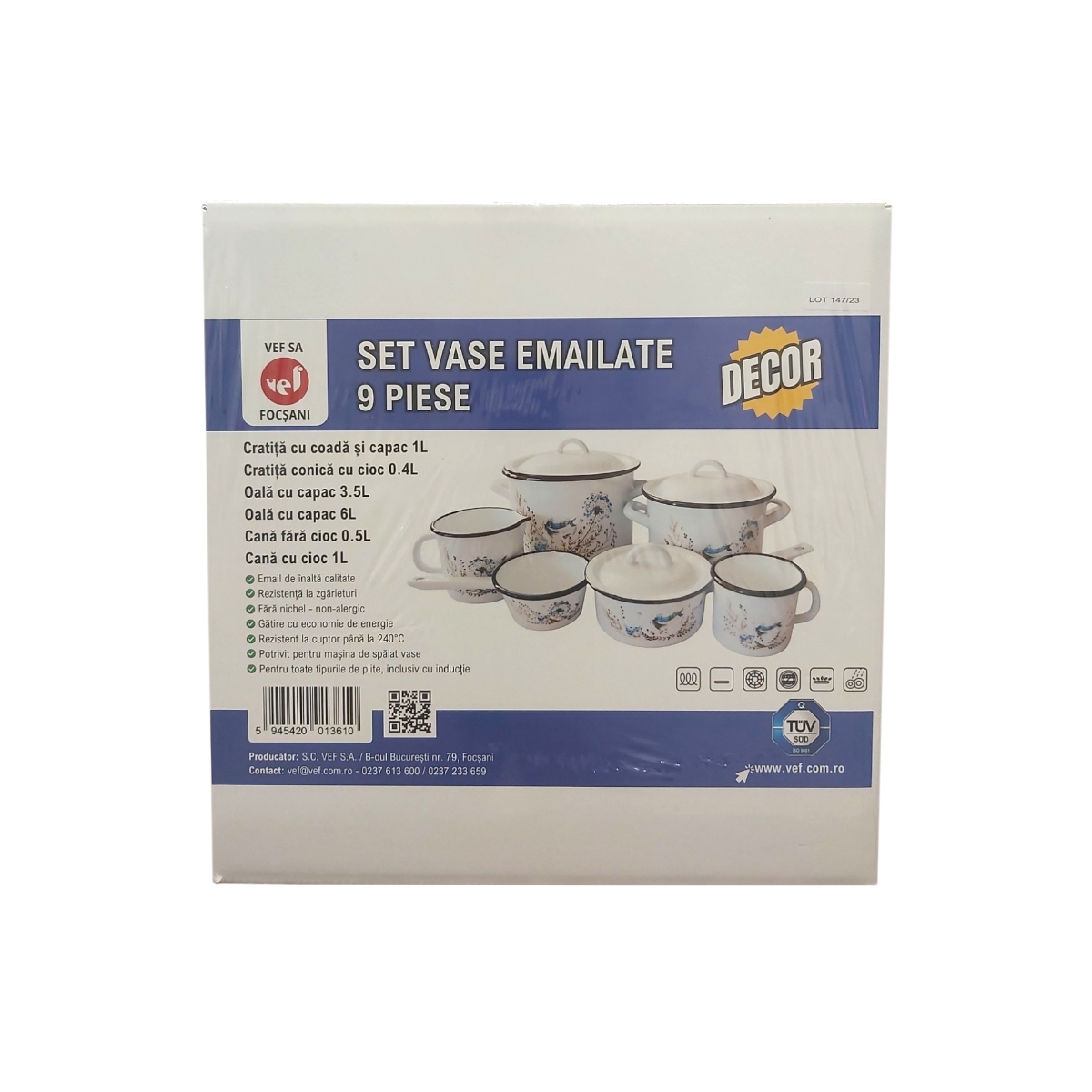 SET VASE EMAILATE DECOR PASARE SPL CAL 1 9PCS