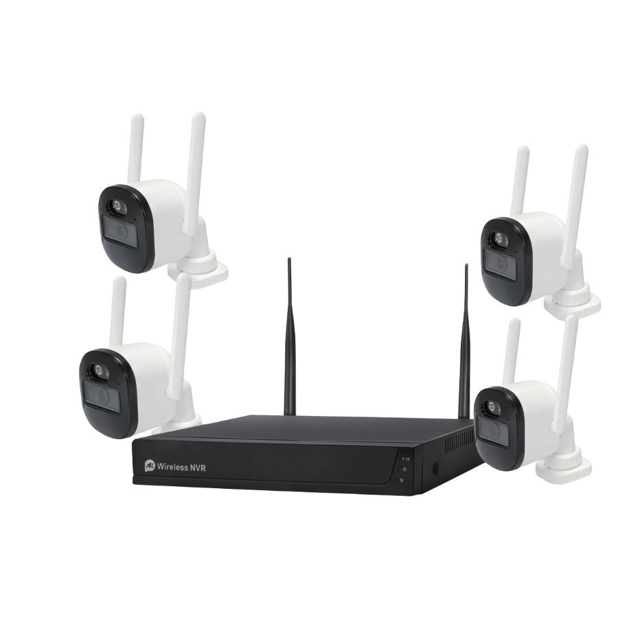 Sistem performant de supraveghere video ANNKE N58WHD+DM*4, NVR 4 canale WiFi, 4 camere interior/exterior 5MP, Ultra HD/2k+, vedere nocturna IR, rezistent la intemperii