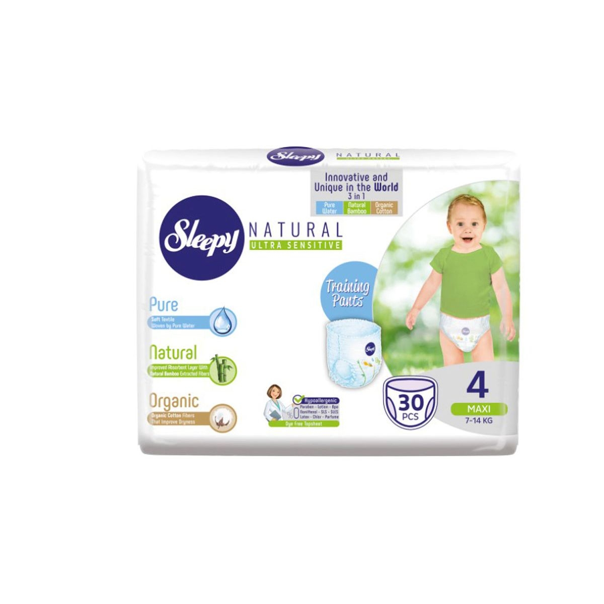 SLEEPY NATURAL SCUTECE CHILOTEL BEBE NR4 30BUC