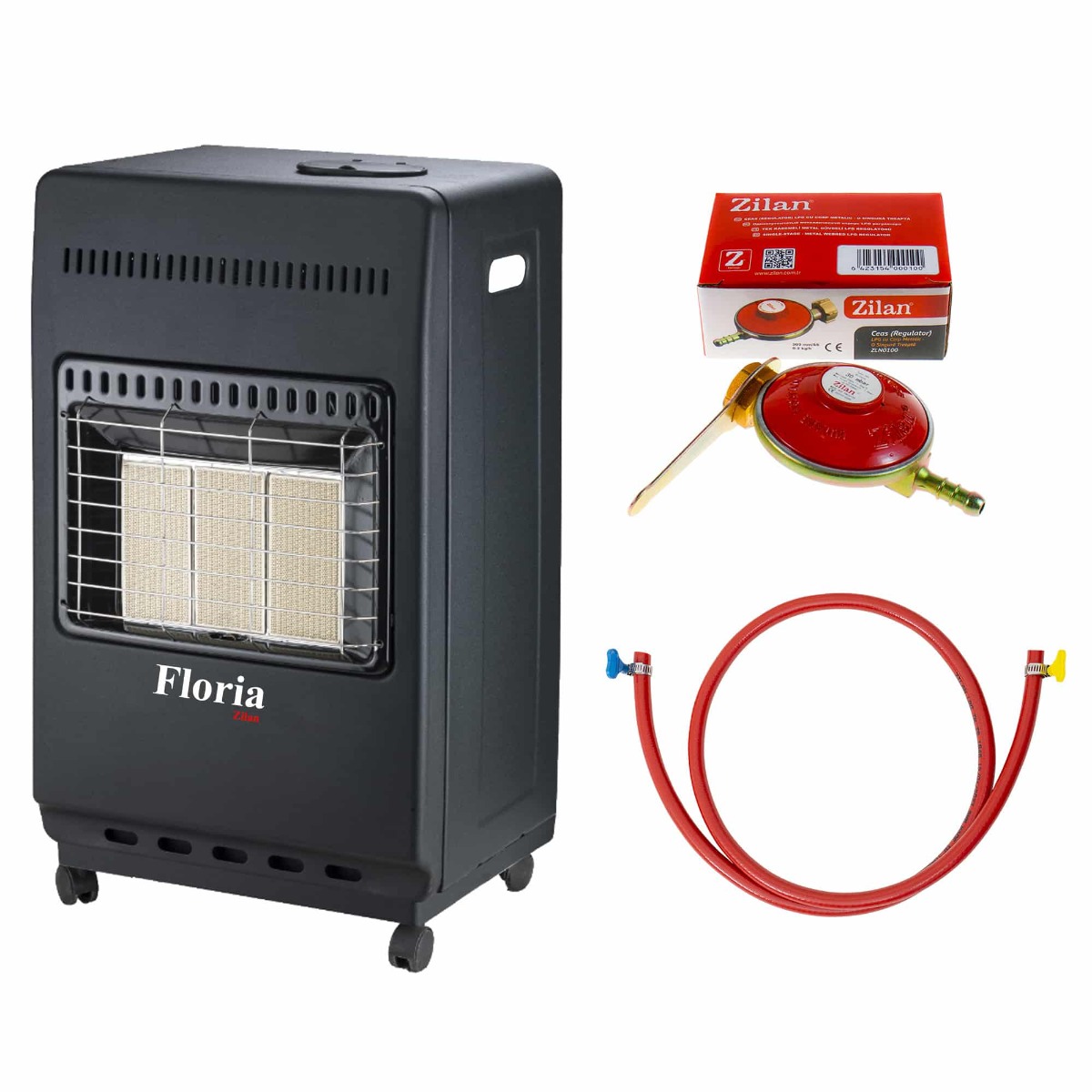 Soba mobila pe gaz GPL, aprindere piezo-electrica bonus kit de alimentare, Floria