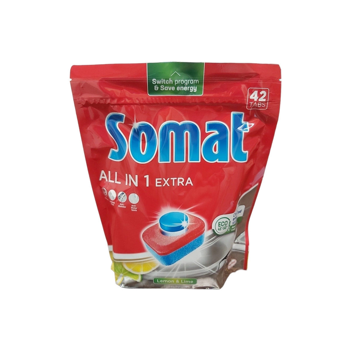 SOMAT DETERGENT VASE ALL IN 1 EXTRA TABLETE 42BUC LEMON