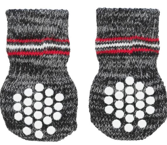 Sosete Pentru Caini, Antiderapante, XXS-XS, 2 buc, Gri, 19500