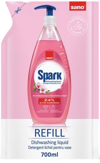 Detergent Vase Sano Spark Migdale Rezerva 700 ml