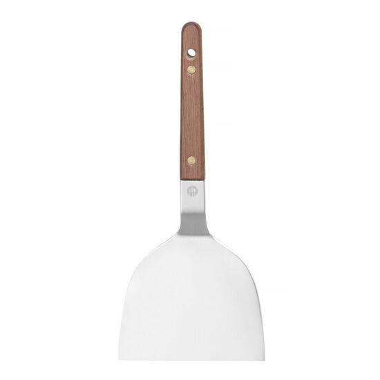 Spatula Teppanyaki din otel inoxidabil , 10,5 cm, maner din lemn de nuc