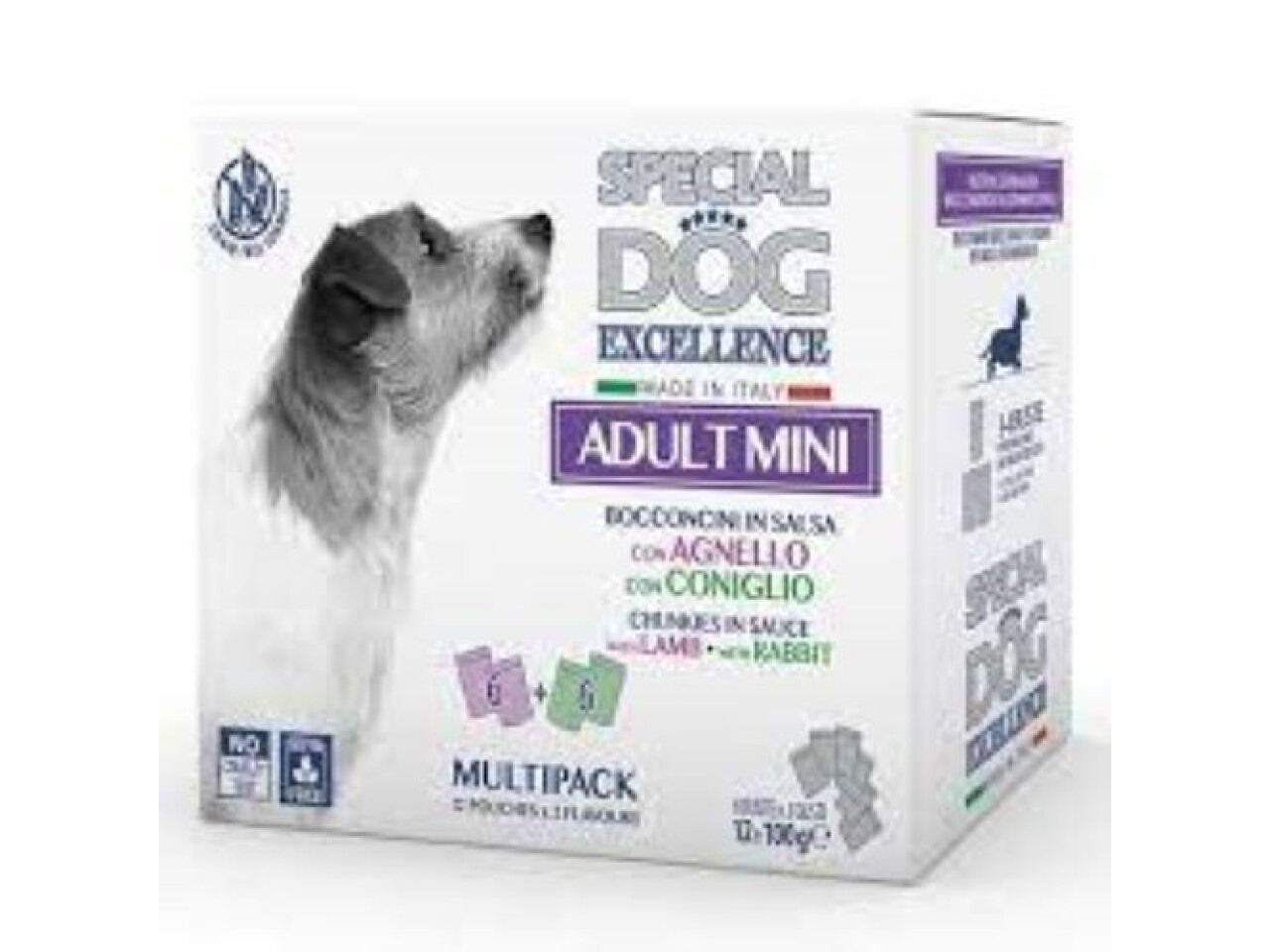 Monge Hrana Umeda Pentru Caini, Special Dog Excellence, Adult Mini, Miel/Iepure, 12x100 g