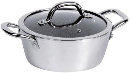 Cratita cu capac din sticla, 2 manere, cu suprafata antiaderenta, diametru 200mm